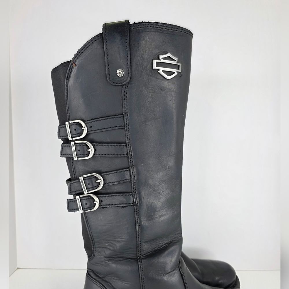 Harley-Davidson‎ Women's Josi 15-Inch Black Leather Motorcycle Boots  D87038 - Picture 8 of 15